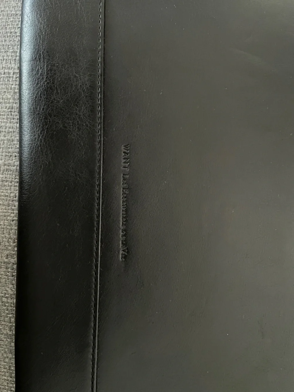 WANT Les Essentiels Black Leather Laptop Document Sleeve